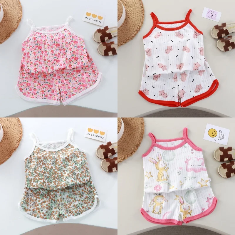 1-5Y Toddler Kid Baby Boys Girls Clothes Suit Print Cotton Pajamas Set Long Sleeve Top Pant Suit Sleepwear Soft Infant Outfit