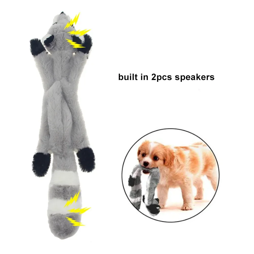 Sem recheio brinquedos para cães com rangidos brinquedos de pelúcia para cães de estimação brinquedos de pele de raposa sem enchimento para cães pequenos, médios e grandes suprimentos para animais de ...