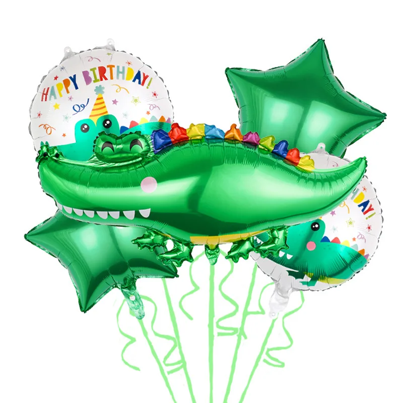 Cartoon Crocodile Dinosaur Foil Balloons 18inch alligator funny dragon Globos  Birthday Party Decorations Kids Inflatable Toys