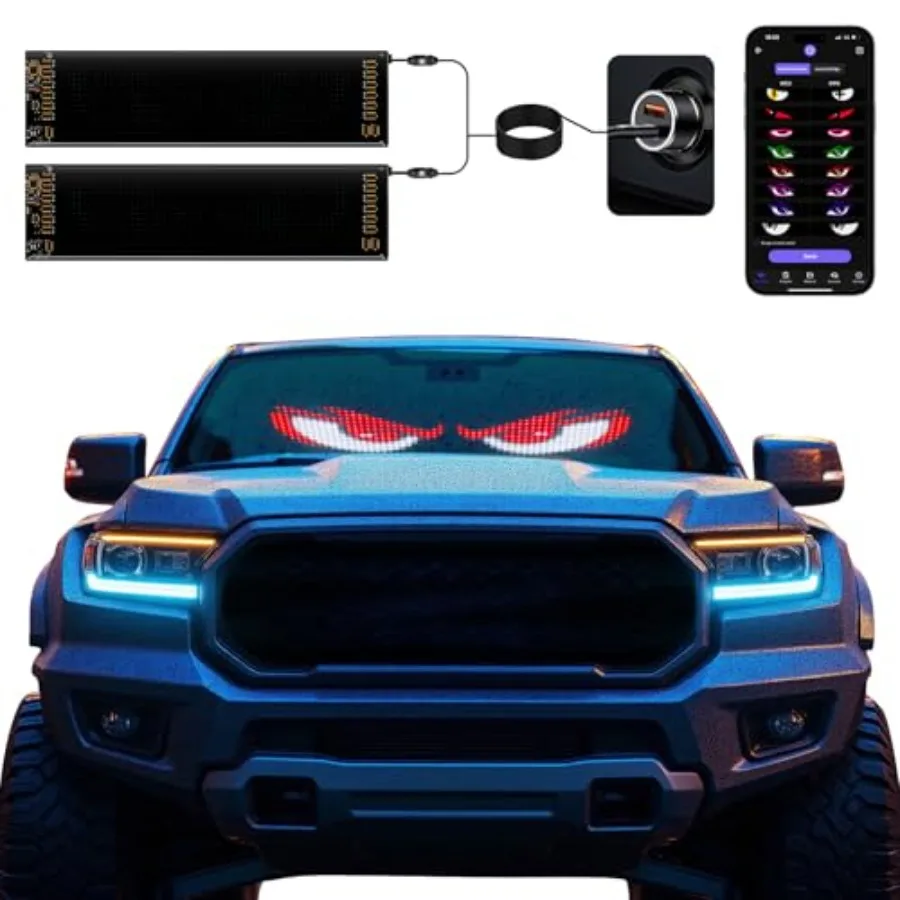 2 Pack LED Eyes for Car Windshield 14.56