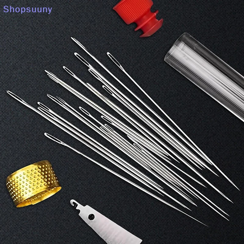 [SU]31/34/36Pcs Big Eye Steel Needles Set Big Eye Steel Sewing Needles Kit Stainless Steel Needles For Hand Sewing[SU]