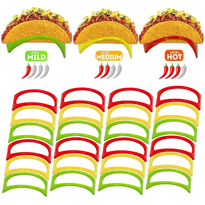 9-24pcs Taco Rack Pie Tools Plastic Durable Mexican Pancake Rack Tray Taco Holder Kitchen Supplies Protector Food Pallet Holder
