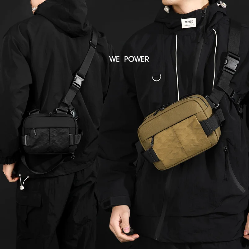 Nylon lightweight outdoor portable waist bag, functional workwear crossbody bag, commuting single-shoulder cycling chest bag