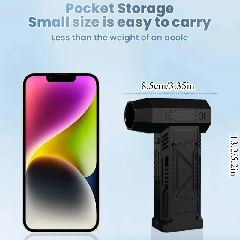 500000RPM Mini Turbo Jet Fan with Led Display&Light Electric Air Duster Adjustable wind speed Blower Rechargeable for computer