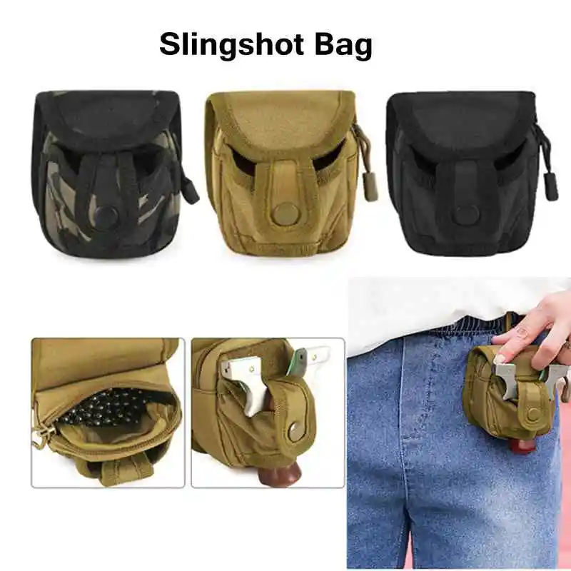 

Slingshot Bag Outdoor Sports Steel Ball Package Nylon Back Through The Belt Durable Without Deformation For Hunting Paintball