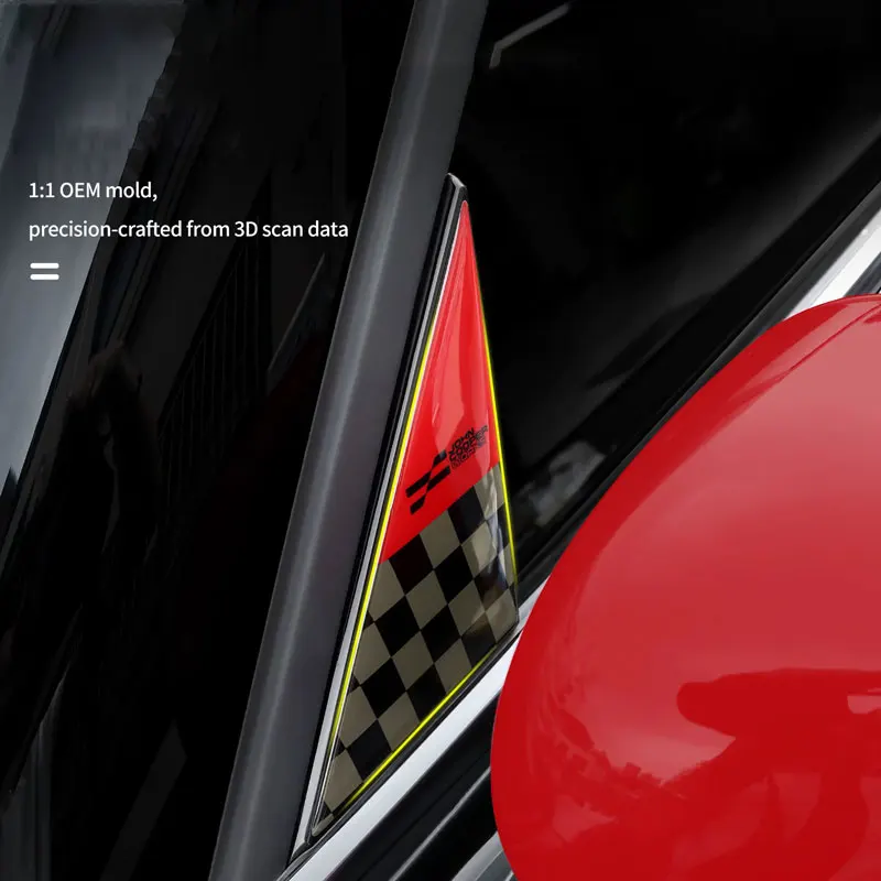 Car Exterior Modification A-Pillar Triangular Window Decoration Sticker For MINI JWC COUNTRYMAN U25 Car Accessories
