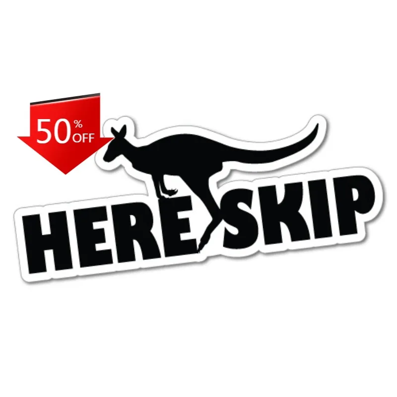 

HERE SKIP Sticker Decal Outback 4x4 Ute Country Aussie Motorcycle Camping Suv Decal For Car Decorations Auto