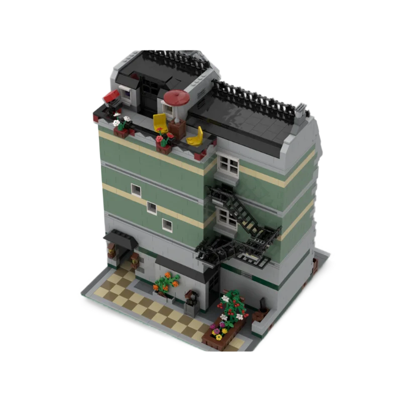 Creative City Street View Green Grocer MOC Building Blocks Architettura Scena Tecnologia Mattoni fai da te Modello Giocattolo Regali di Natale