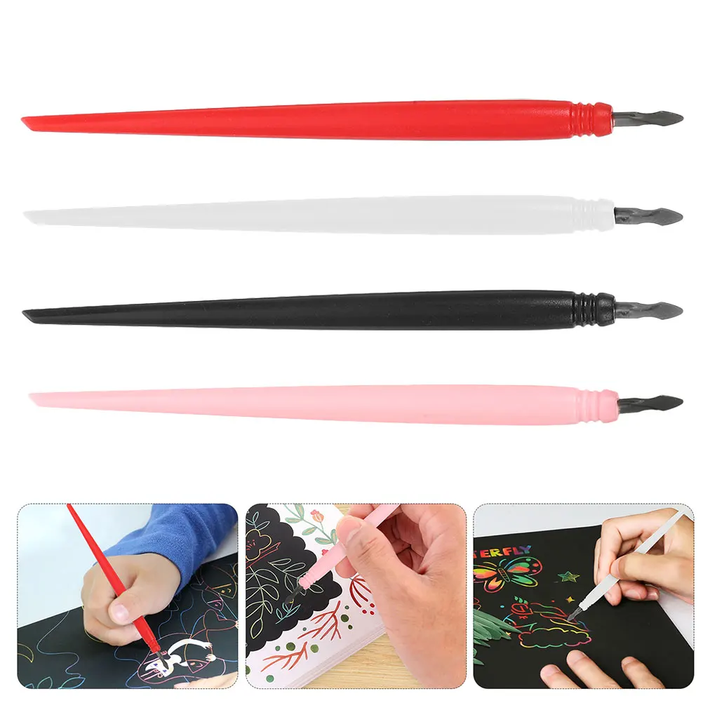 

4 Pcs Special Pen Scratch Painting Tools Child Plastic Drawing Pens for Artists