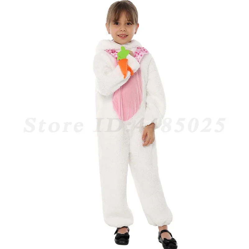 Schattige Bunny Cosplay Kostuum Kind Meisjes Cartoon Dierenhoed Jumpsuit Vermomming Halloween Stage Kleding Kinderen Rollenspel Fancy Jurk