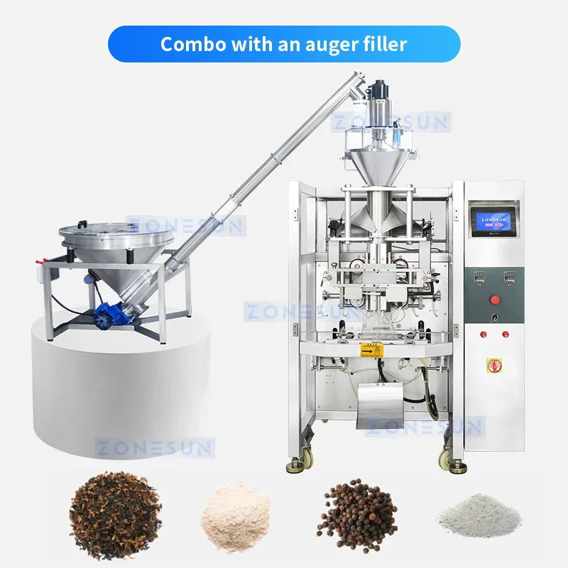 ZONESUN ماكينة تعبئة أوتوماتيكية حبيبات الطعام مسحوق الحقيبة شكل ملء ختم معدات التعبئة VFFS التحكم المؤازرة ZS-FS420F