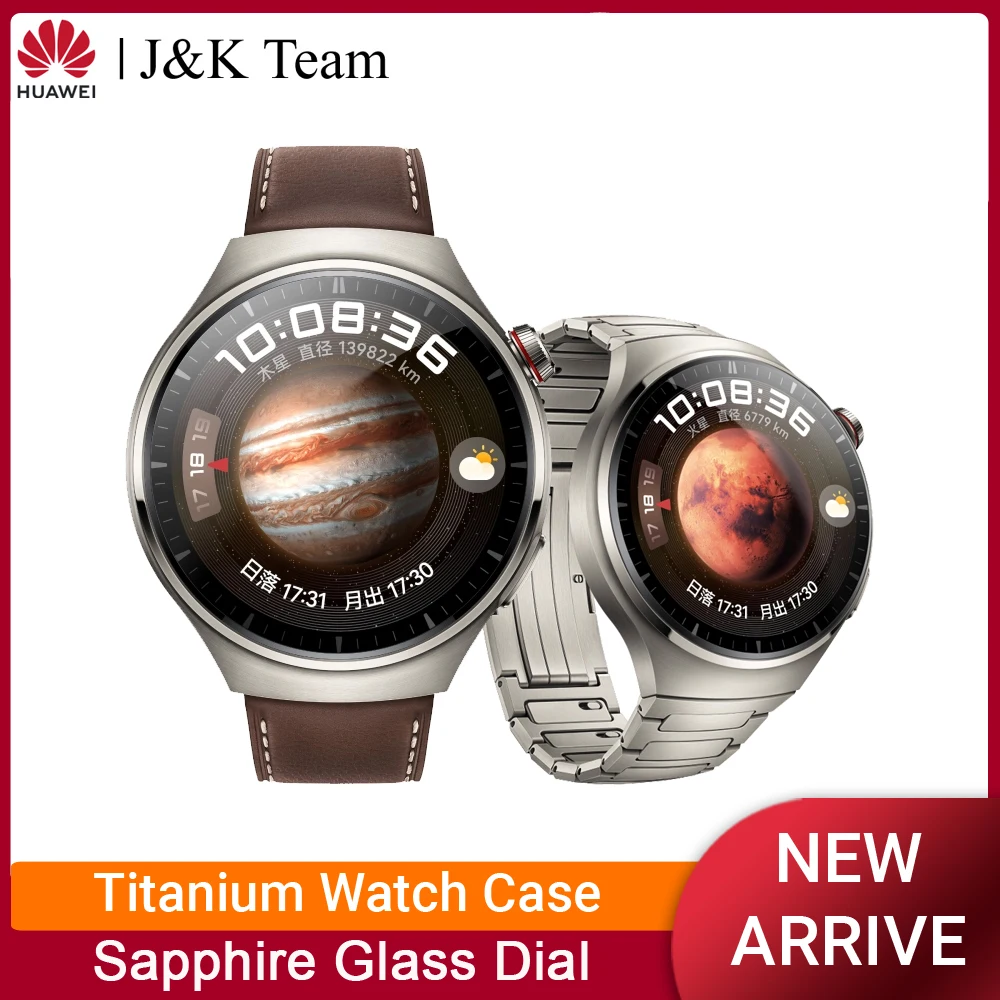 ساعة هواوي 4 برو ، ساعة ذكية ، علبة ساعة من التيتانيوم ، الاتصال الهاتفي الزجاج الياقوت ، الدعوة الخلوية eSIM ، وإدارة الصحة طوال اليوم ،