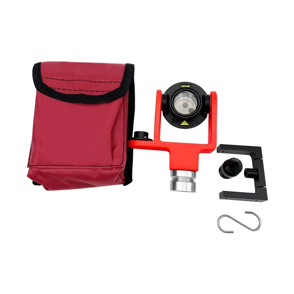 102 Mini Prism System With Side Mounted Bubble Vial Design 0/-30mm Matel For Total Station Surveying GPS