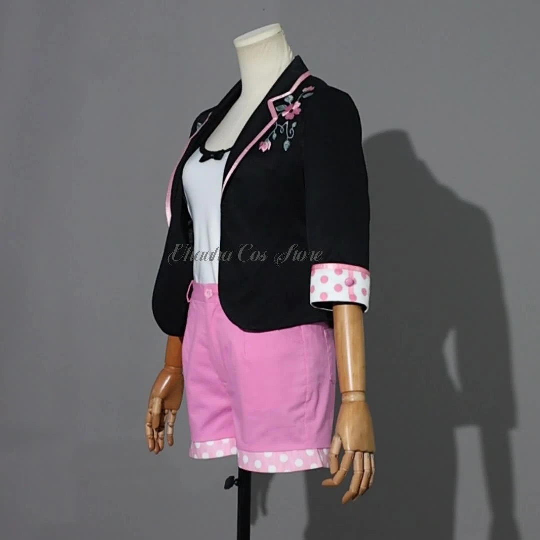 أزياء أنيمي سيدة ريدي التأثيرية معطف أسود شورت وردي زي نسائي غير رسمي Miraculouss Kawaii تمويه للنساء البالغات