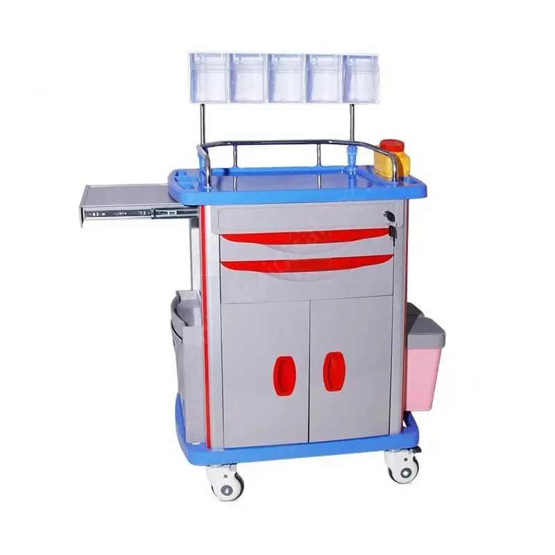 New  SY-R058 Hospital Clinic Emergency Medicine Emergency Trolley with Drawers Trolley Tray ABS Treat Nursing Medical Cart