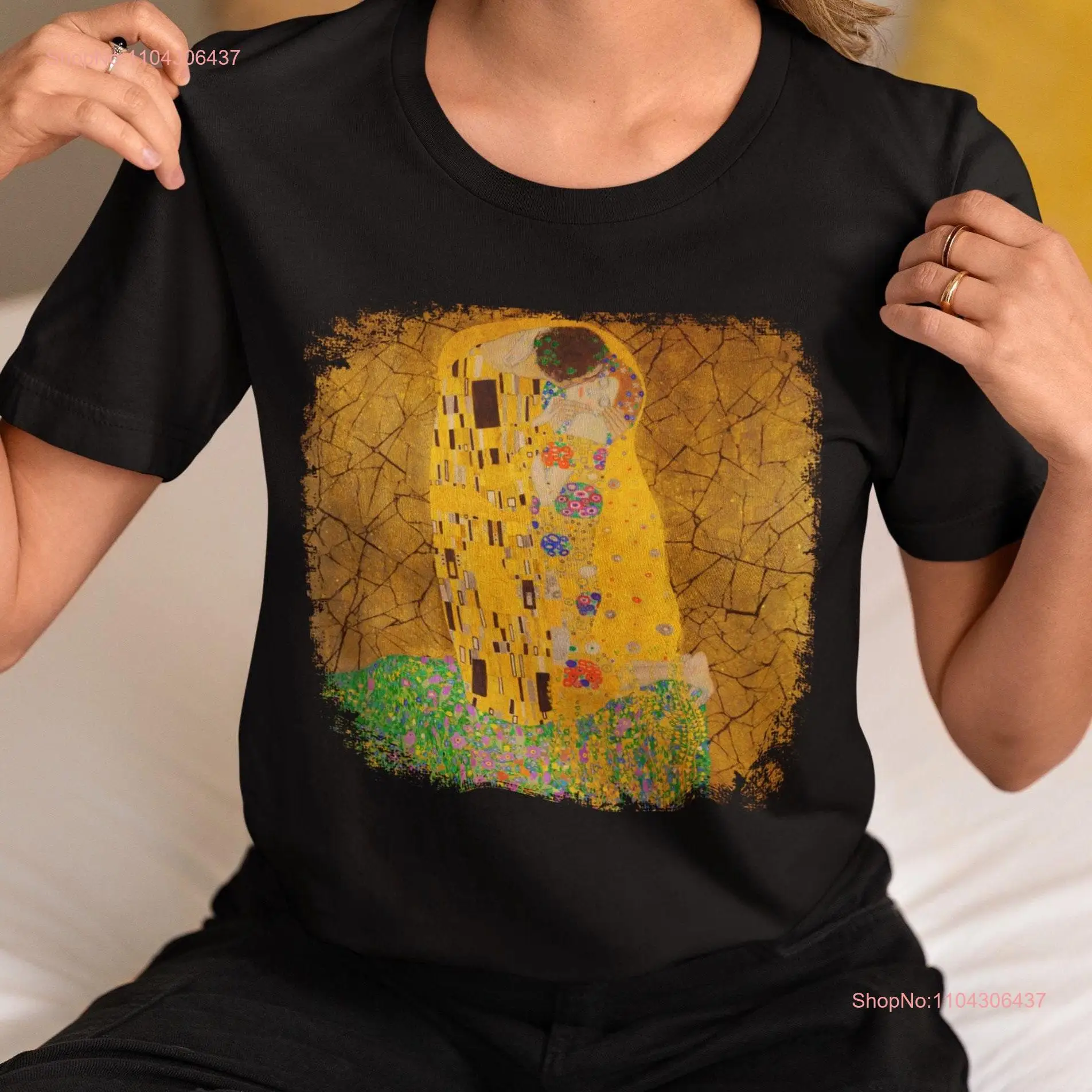 Gustav Klimt The Kiss T Shirt Famous Painting for Art Lovers Nouveau Style Artwork Fine Teacher Modern History