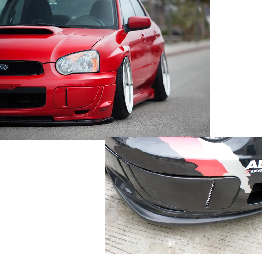 Car Front Bumper Lamp Cover Trims For Subaru Impreza STI WRX 2004 2005 Car Front Tuyere Lamps Cover PU Black Primer Paint