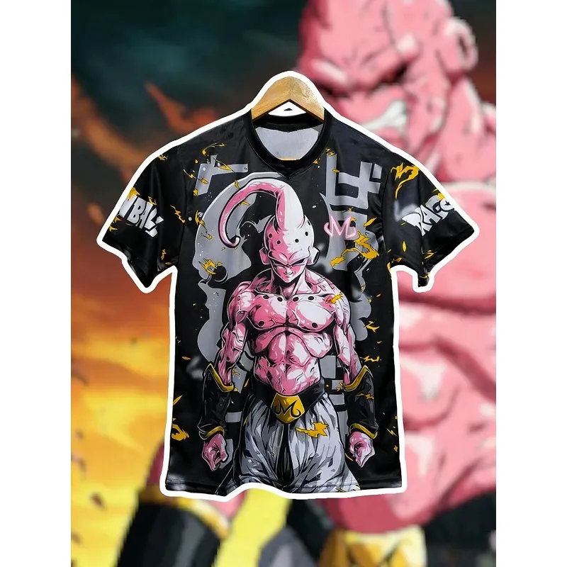 

Летняя футболка 2026 с 3D-принтом Dragon Ball, ретро-футболка высокого качества с графикой Majin Buu, оверсайз, унисекс, повседневный топ для мужчин, женщин и детей