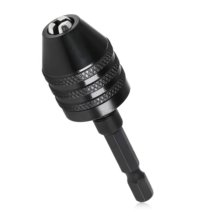 1/4" Keyless Drill Bit Chuck Adapter Converter 0.8-8mm Shank