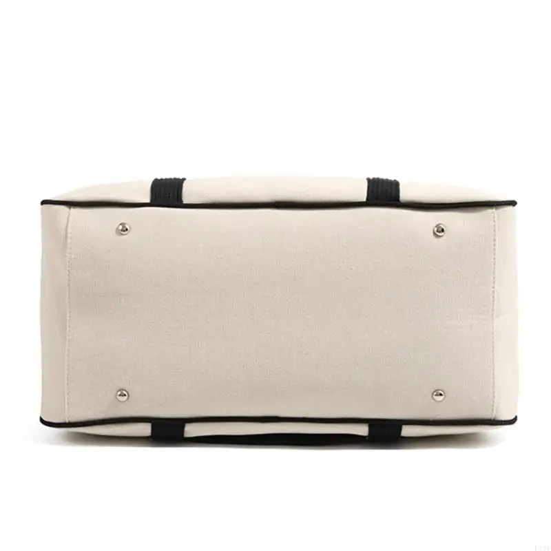 

F19F Travel Storage Bag Canvas Diaper Bag for Women Large Capacity Bag Embroidery Bear Handbag Shoulder Bags