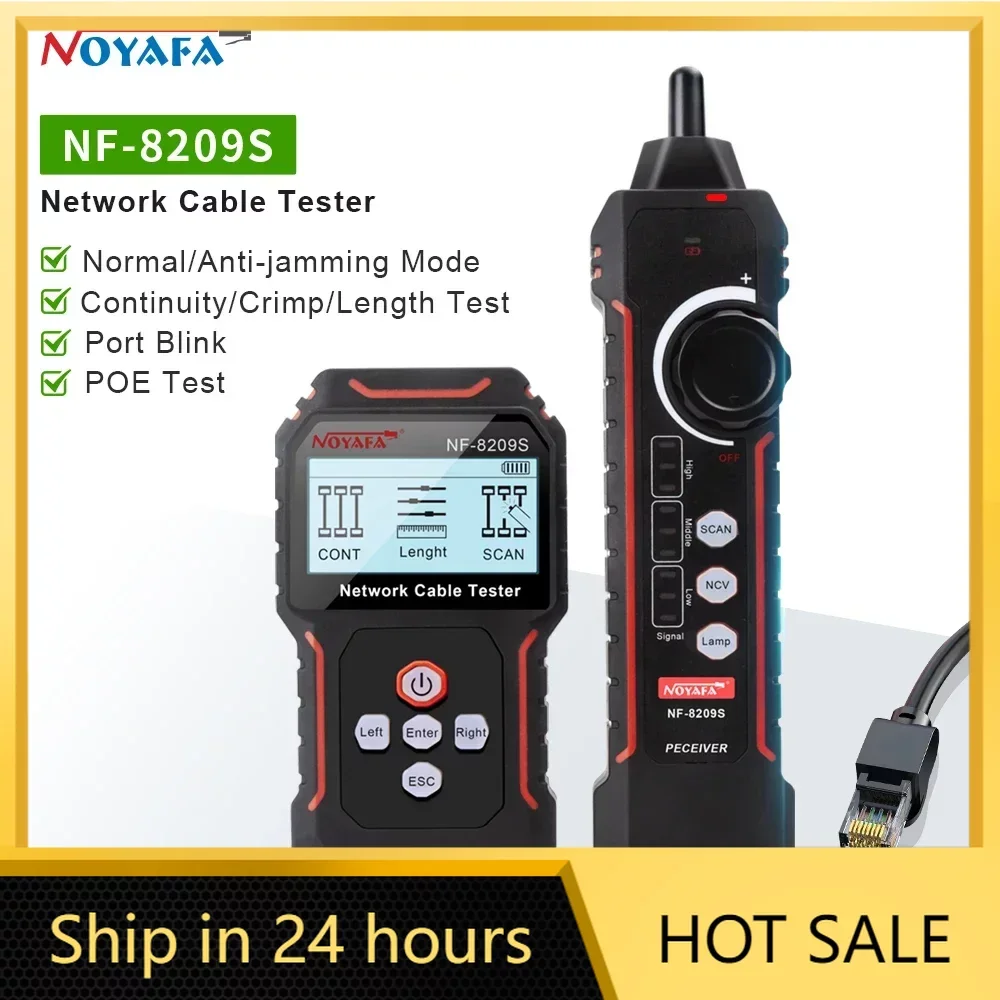 

noyafa New NF-8209S LCD Network Cable Tester Wire Tracker PoECurrent Length cabl RJ45 Cable Tracker multifunctional tester Tool