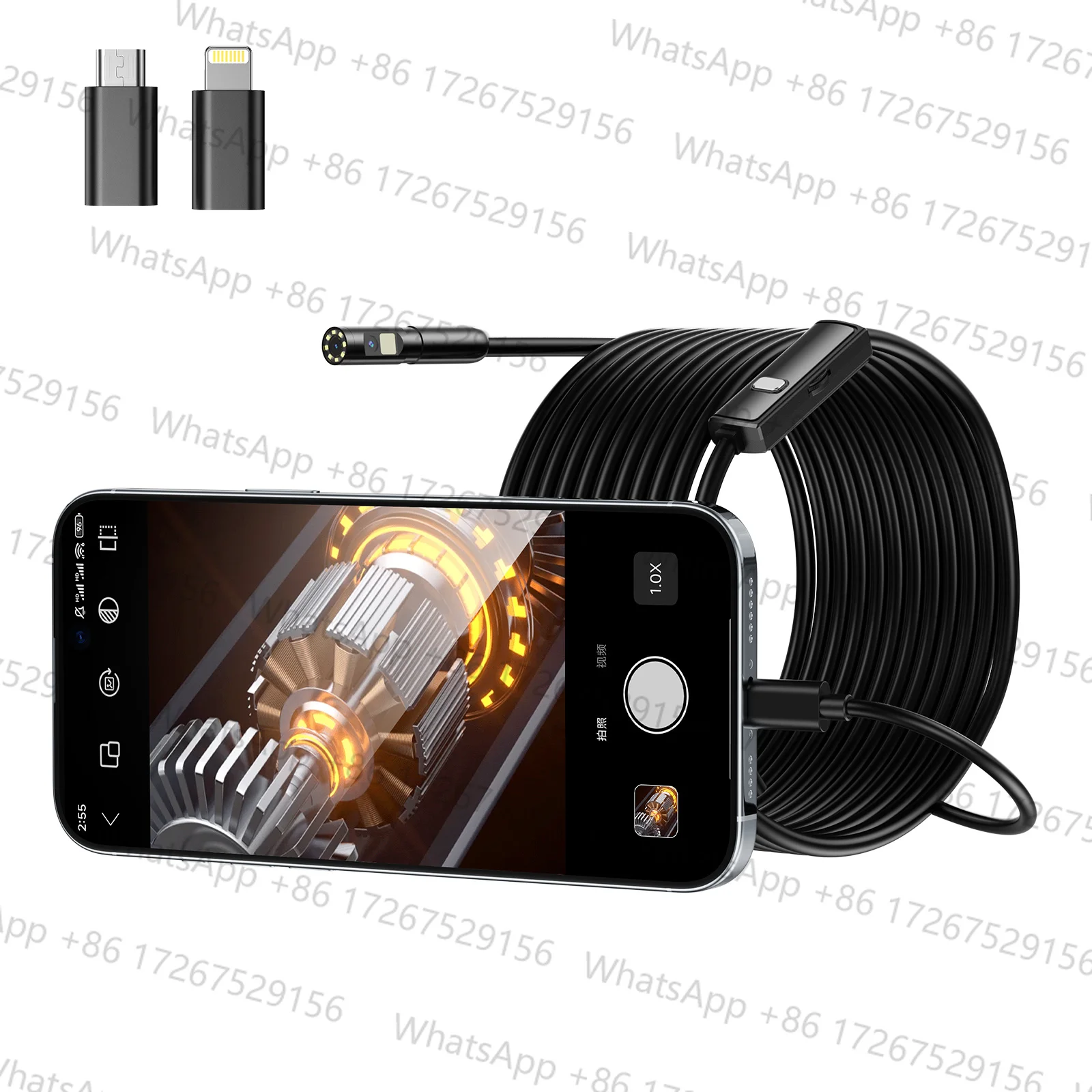5.5mm 3MP Dual Lens For Android ISO 2in1 USB Endoscope Camera CMOS Borescope Inspection Otoscope Camera Digital Microscope