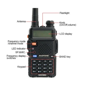 Baofeng UV-5R Radio 5W/8W UV5R FM Walkie Talkie 136-174MHz 400-520MHz Radio Ham VHF UHF con auriculares 1800/3800MAh Batería 6 mejores ventas VHF UHF Transceptor - №6