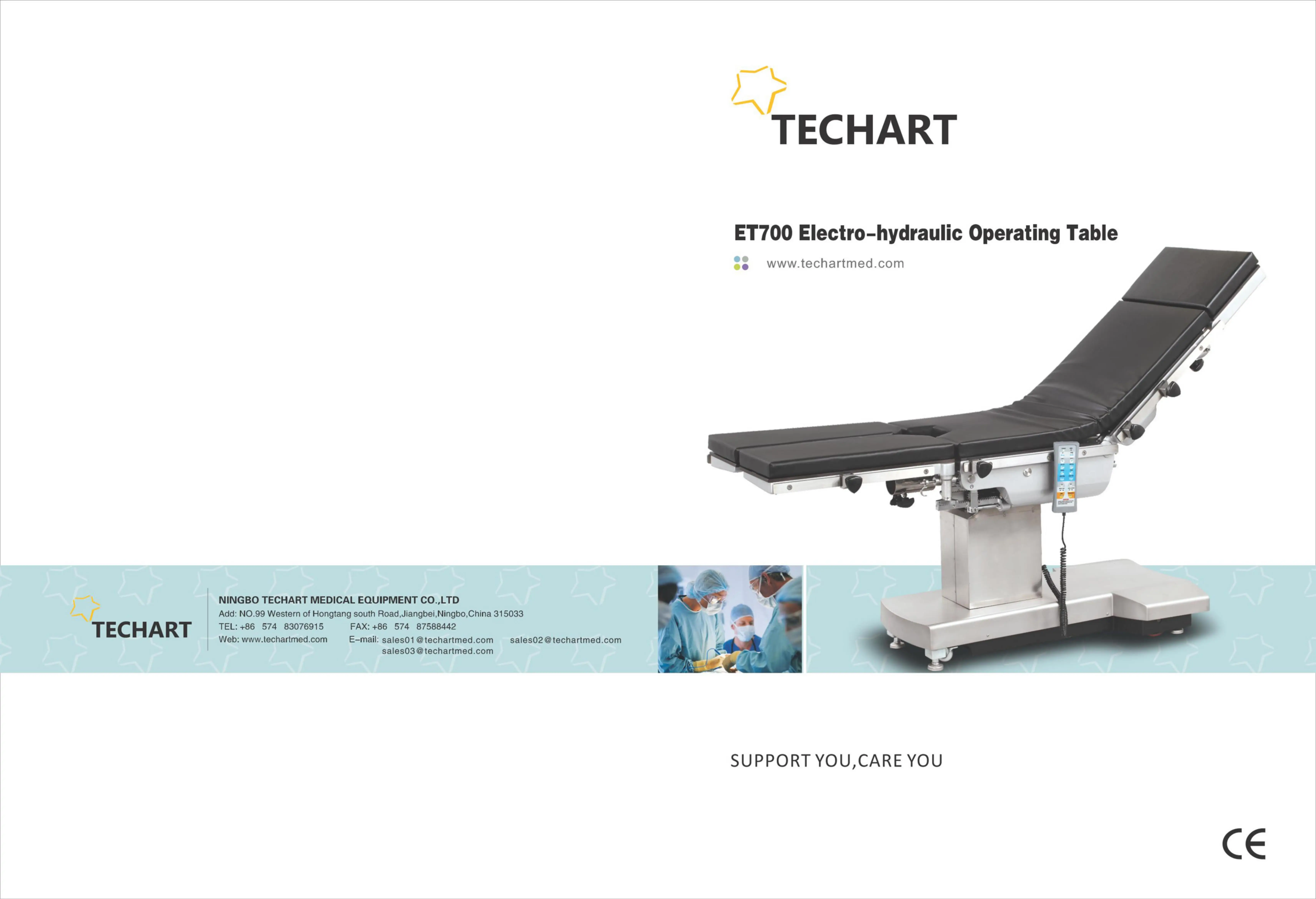 Cama cirúrgica de mesa de operação eletrohidráulica THECHART ET700
