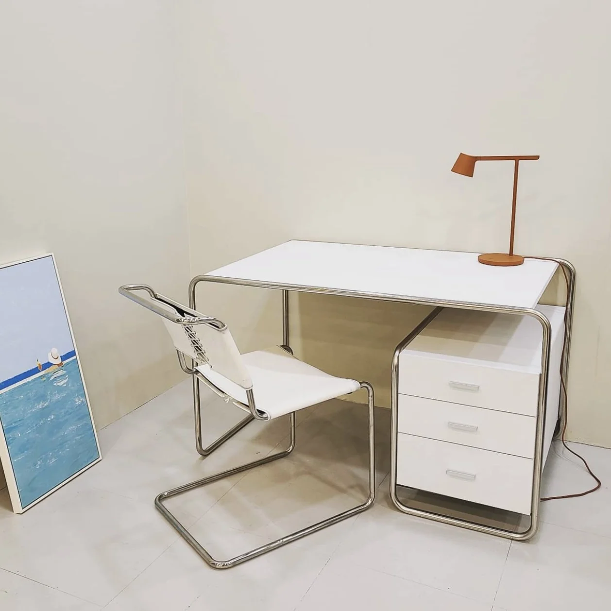 Wind stainless steel office desk with drawers for storage, computer  , work board