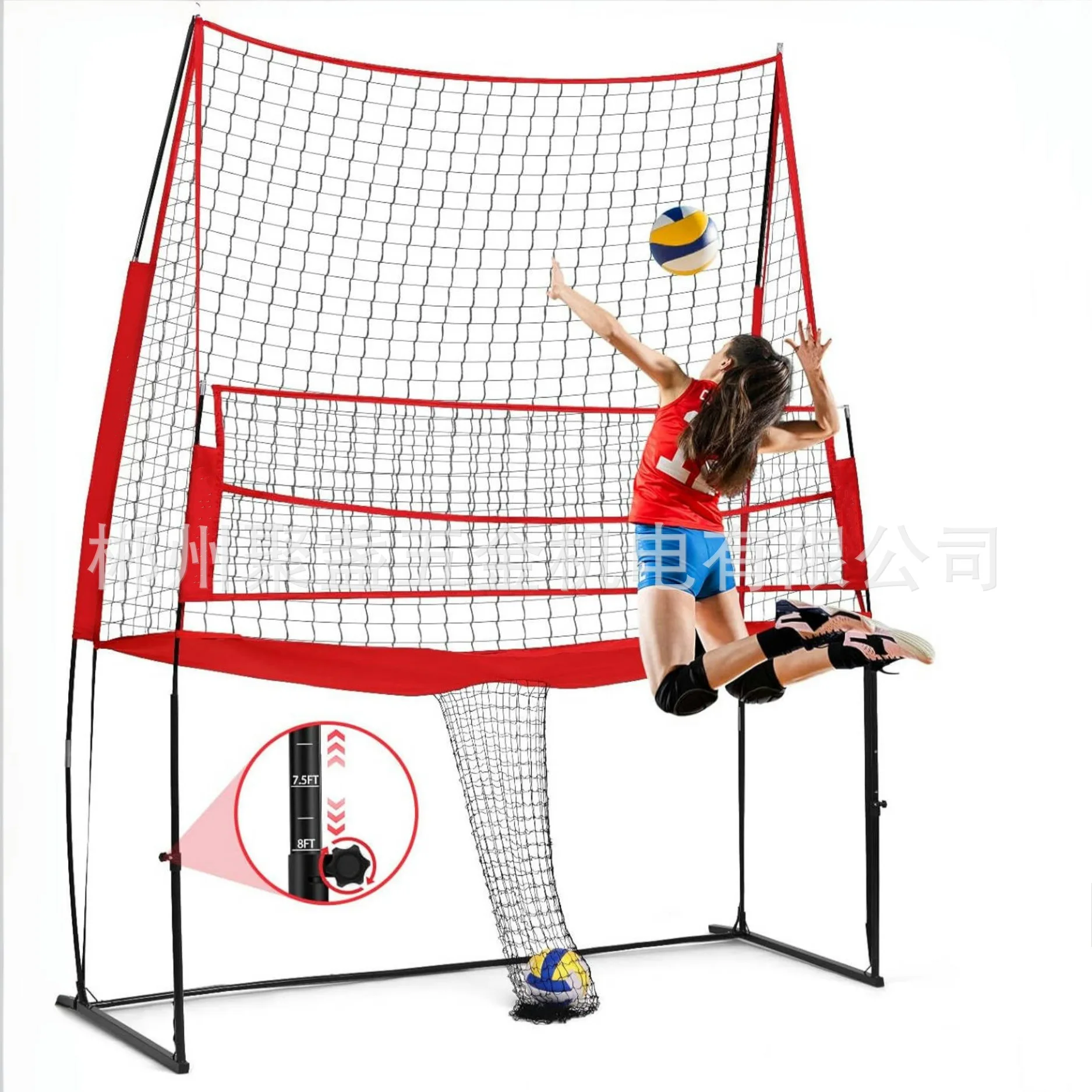 

Portable volleyball practice net 11 * 8 feet single training net adjustable height multi-functional volleyball practice net