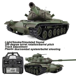 Remote Control Heavy Tank M60A3  RC Battle War Military Vehicle Smoke Shooting Sound Effect Collection Entry-Level