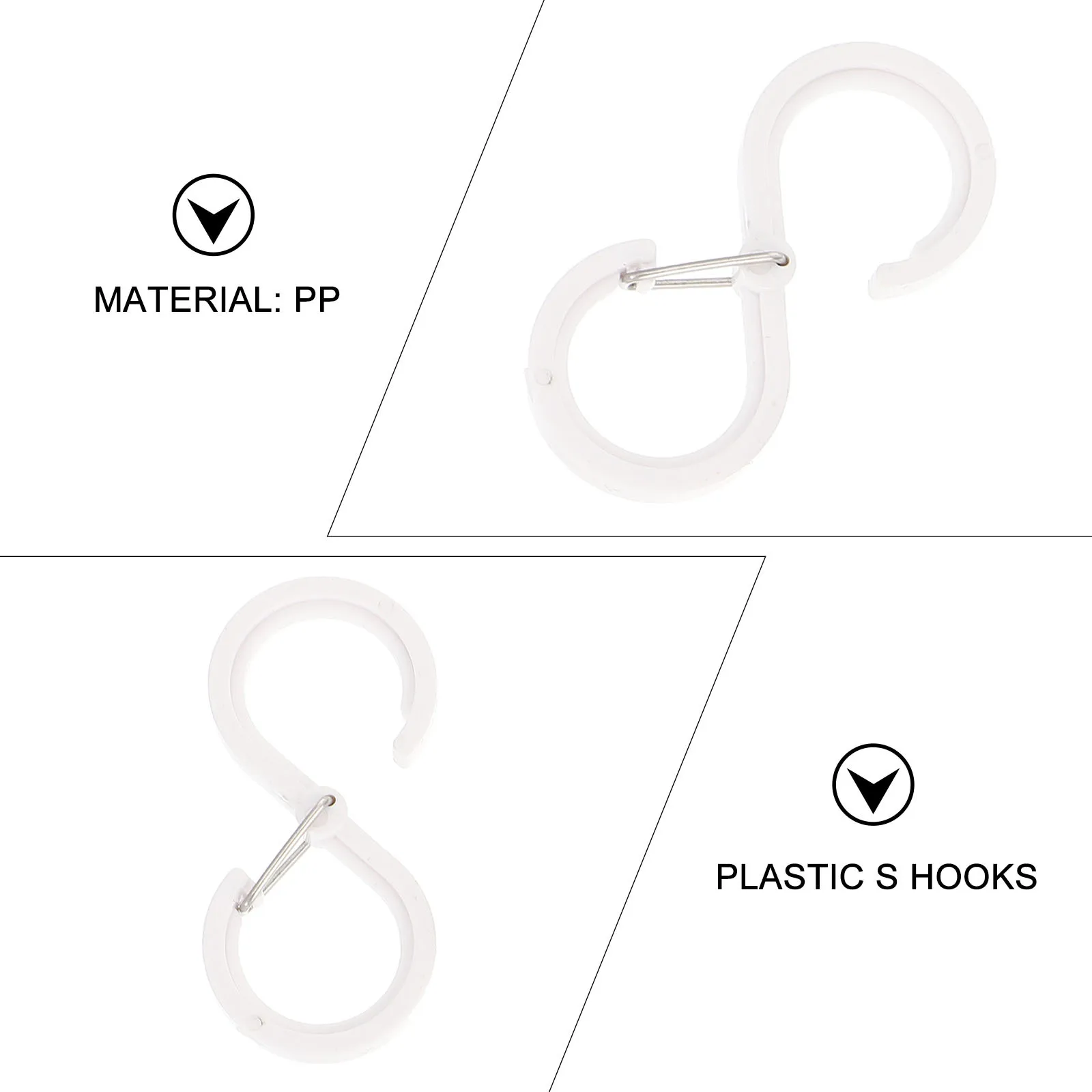 8 قطعة خطافات S قوية لا توجد أدوات مطلوبة شماعات خزانة خالية من الثقب لتنظيم أدوات المائدة ملعقة المئزر والمزيد من السنانير البلاستيكية