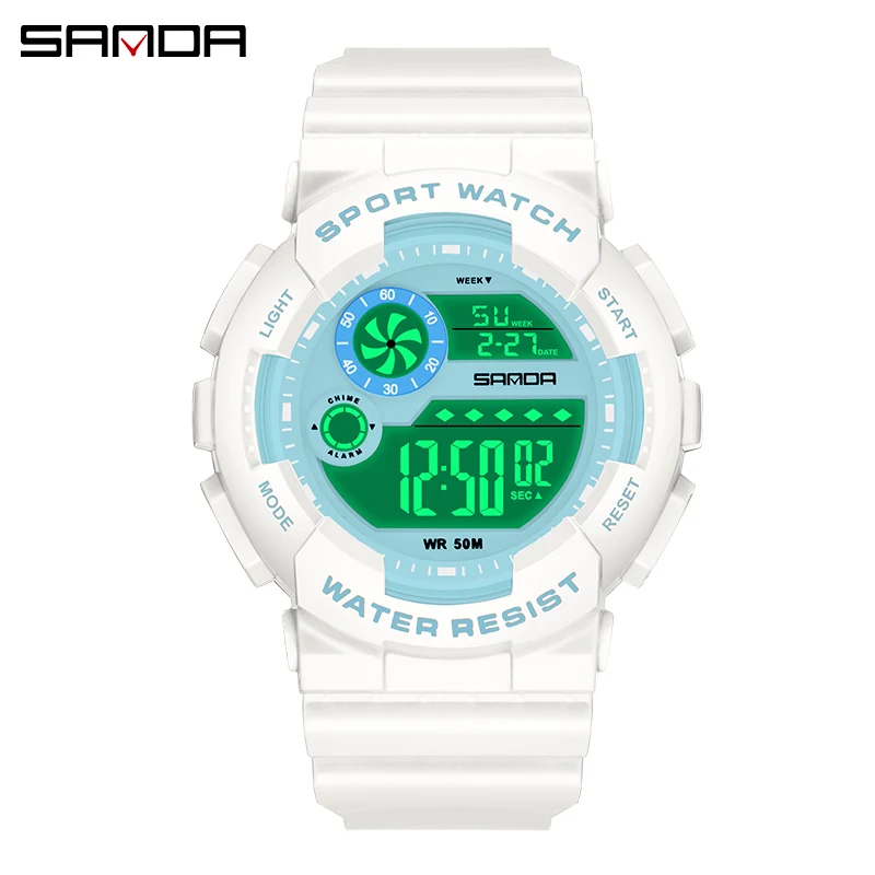 SANDA G style Fashion Women Sport Watches Alarm Clock Waterproof Stopwatch LED Digital Women Electronics Chronograph Wrist watch