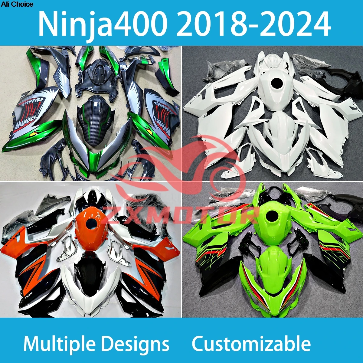 ABS Fairings สําหรับ KAWASAKI Ninja 400 2018 2019 2020 2021 2022 2023 2024 EX400 รถจักรยานยนต์ Fairing Kit