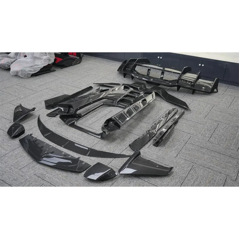 Dry Carbon Fiber Conversion Body Kit Engine Cover Bumper Diffuser Spoiler Side Skirt Auto Mod Parts
