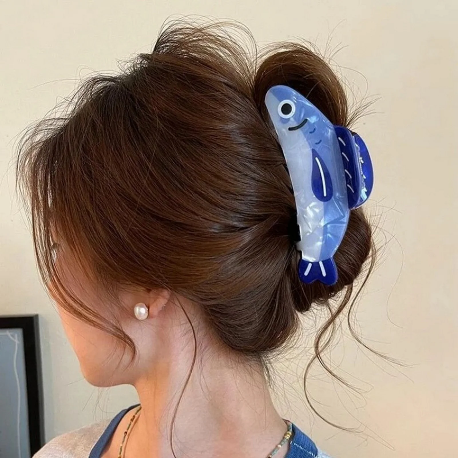 الكرتون السردين مقاطع الشعر متعة البحر الحيوان تصميم القرش دولفين PVC مشبك شعر للنساء الفتيات هدايا الحفلات 9.5/13 سنتيمتر #1