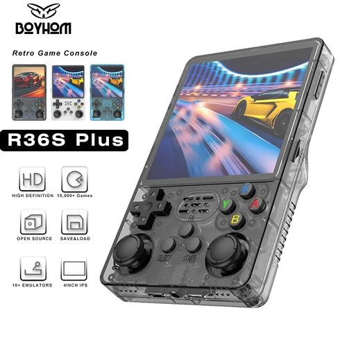 Imagen 2 del producto BOYHOM-consola portátil Retro R36PLUS, pantalla IPS de 4 pulgadas, 64GB, 128G, WiFi, NES, SNES, Game Boy Advance N64, PS1, PSP, emulador
