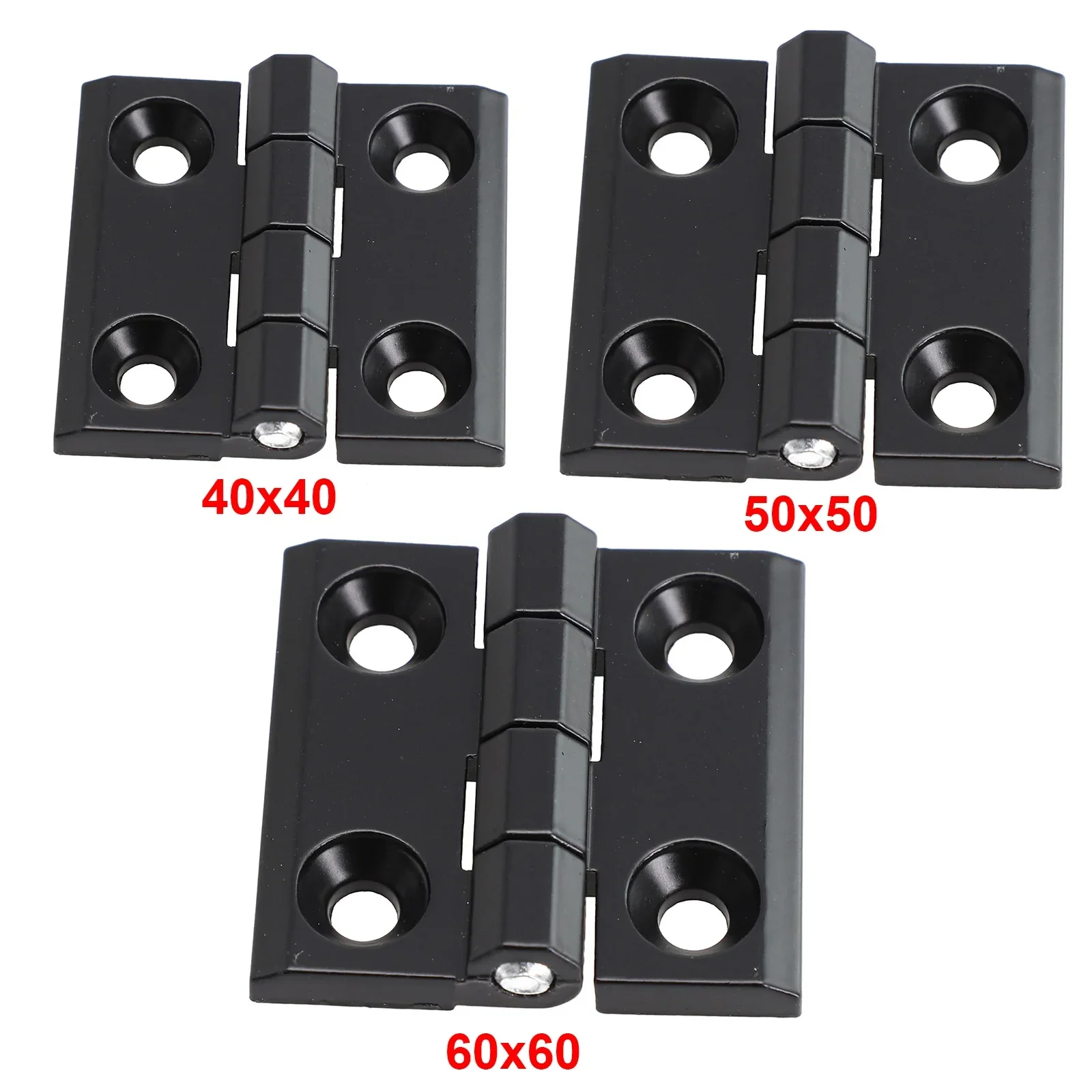1/2pcs 40/50/60mm Butt Hinges Metal Black Door Hinges Cabinet Aluminium Box Backflap Shed Door Hardware Accessories
