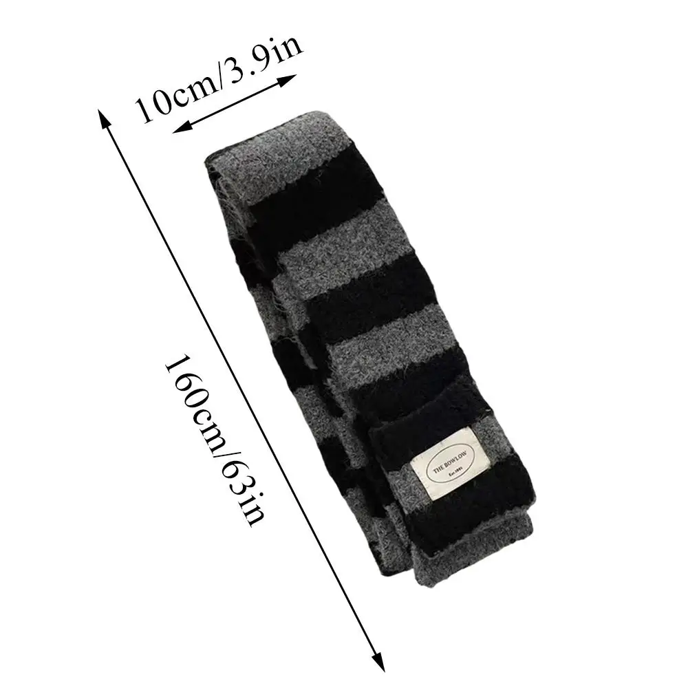 赤いストライプの柔らかいウールニットスカーフ レディース 冬 韓国風 厚手 暖かいスカーフ ファッション Y2K 原宿 スカーフ ショール クリスマス 新年 プレゼント