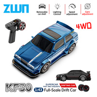 ZWN KF30 1:43 4WD Drift Racing RC Car With Gyroscope Speed Real Lighting and Damping High Speed Remote Control Cars For Kids Toy
