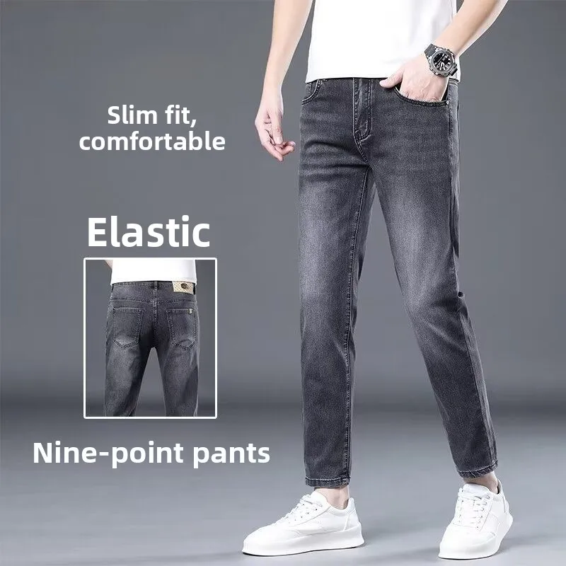 

Новые летние мужские джинсы Bla ey: повседневные, свободные, удобные, прямые, длинные брюки для ежедневной носки, смесь полиэстера и хлопка