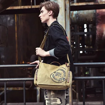 男性用キャンバスショルダーバッグ,トラベルバッグ,クロスオーバーバッグ,ブリーフケース,ファッション