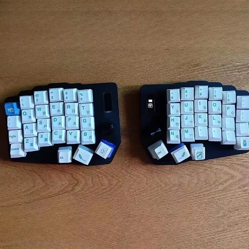 Split Mechanical Keyboard 54-key Layout Hot Plug 2.4G Single-mode VIA Key Change Customized Office Gaming Mechanical Keyboards