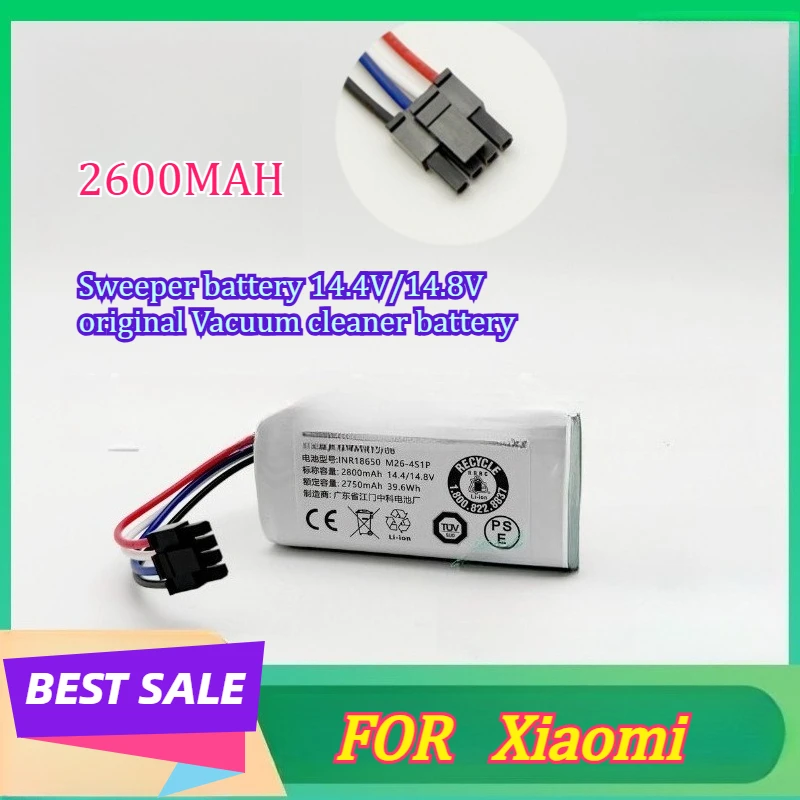

Аккумулятор 2600 мАч для пылесоса Xiaomi S20, 14.4В/14.8В, оригинальный, перезаряжаемый