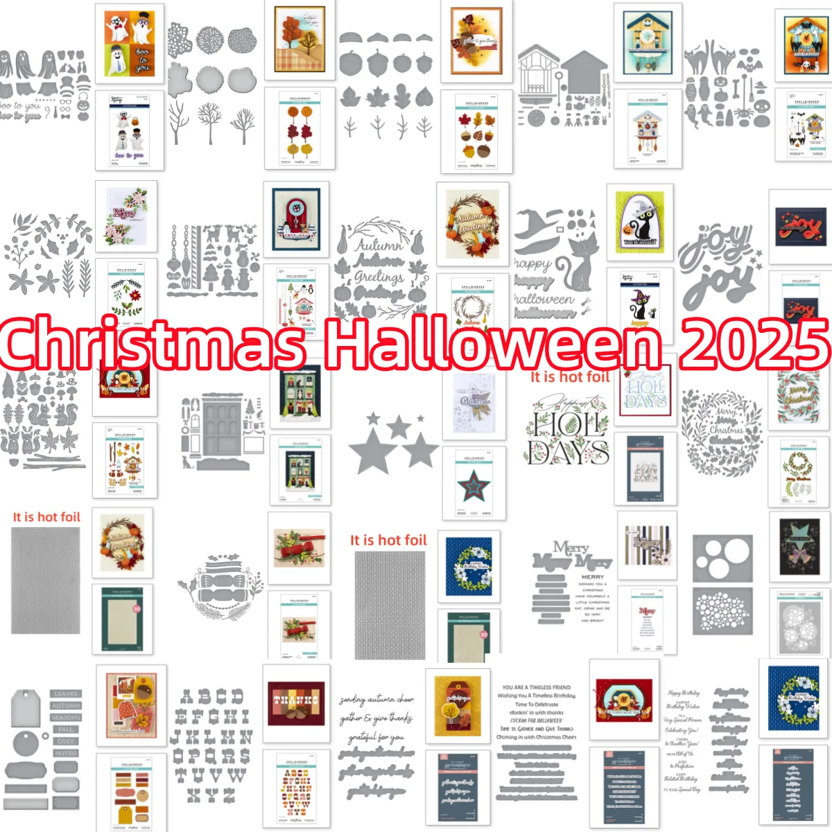 【セール中】2025 クリスマス時計松ぼっくり金属切削ダイハロウィン猫 DIY 作成カードスクラップブックエンボスアルバムクラフトテンプレート装飾