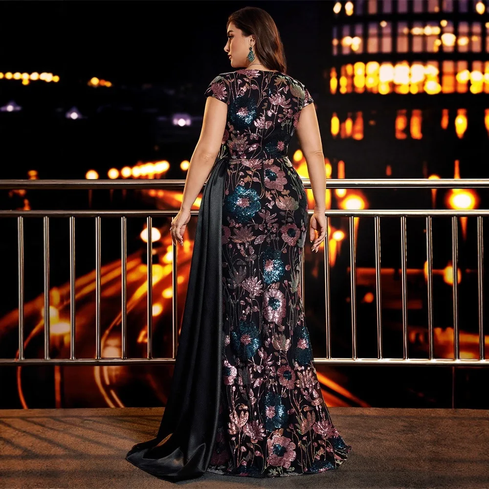 Ele Bead Patchwork Evening Dr V-Ne Par Dr plus Size Low Waist Silk Fabric Wedding Dr for Mom