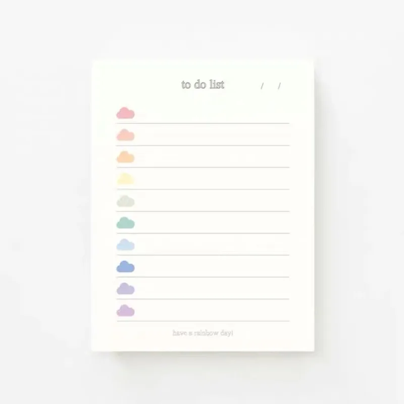 50Sheets Student Note Paper Memo Pad Cute Colorful Clouds To Do List  Planner Stationery School Supplies Korean Stationary