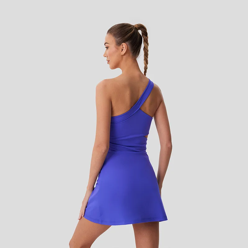 Сексуальная спортивная юбка на талии на одно плечо, теннисная юбка для гольфа телесного цвета, приятная для кожи, быстросохнущая одежда для йоги, женская одежда