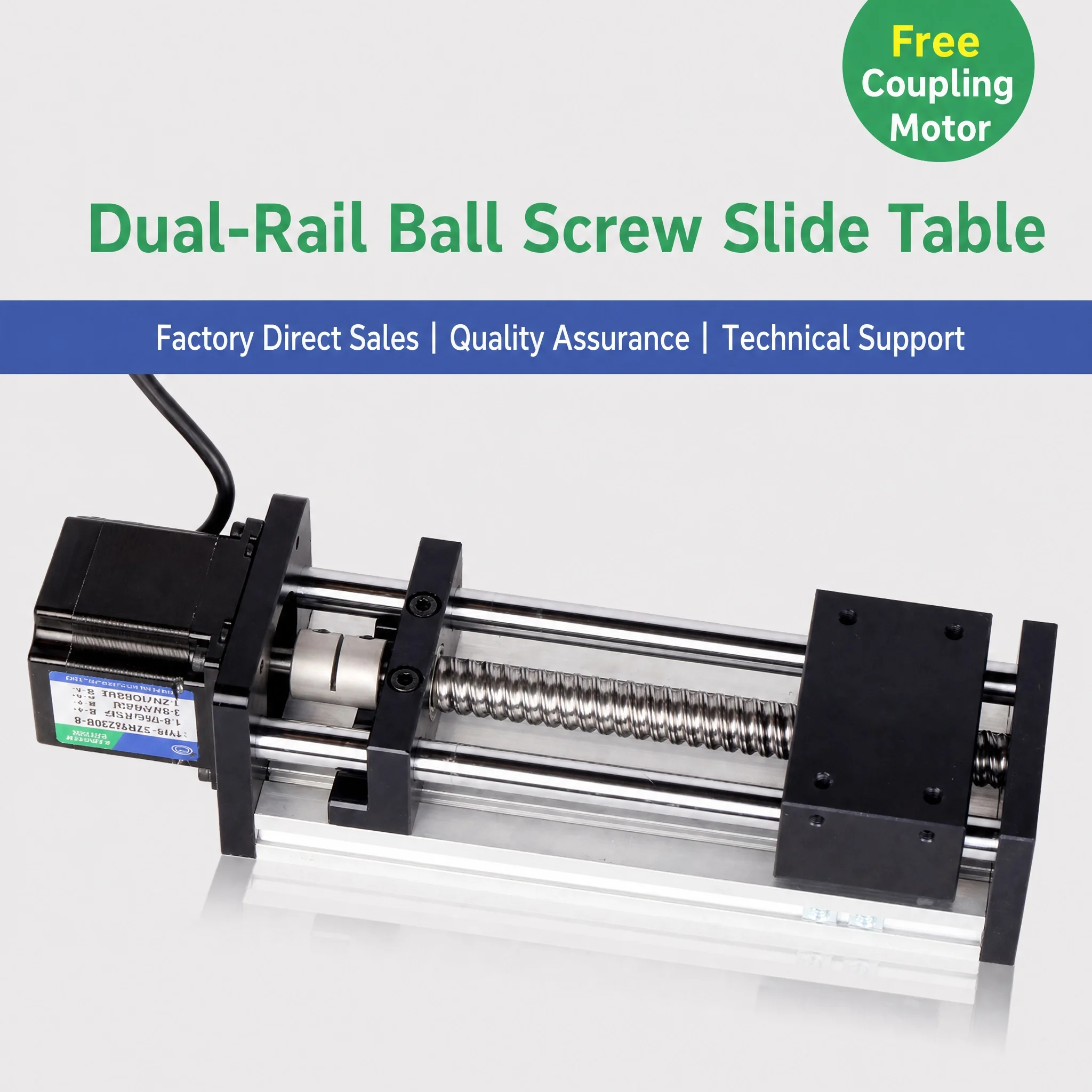 Linear Motion Slide Module Ball Screw 57 Stepper Motor Dual Rod Aluminum Custom Stroke CNC Stage