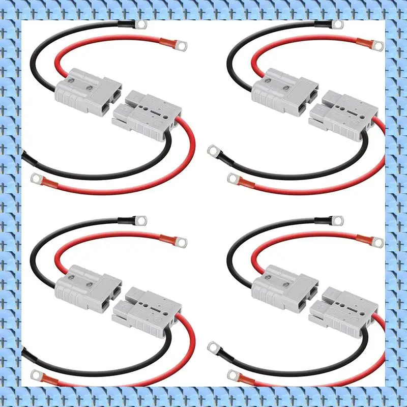 NOCM 8X Anderson Connector 50A Kit Anderson Plug 8 Guage 30Cm Battery Cables Waterproof Quick Connectors For Lifepo4